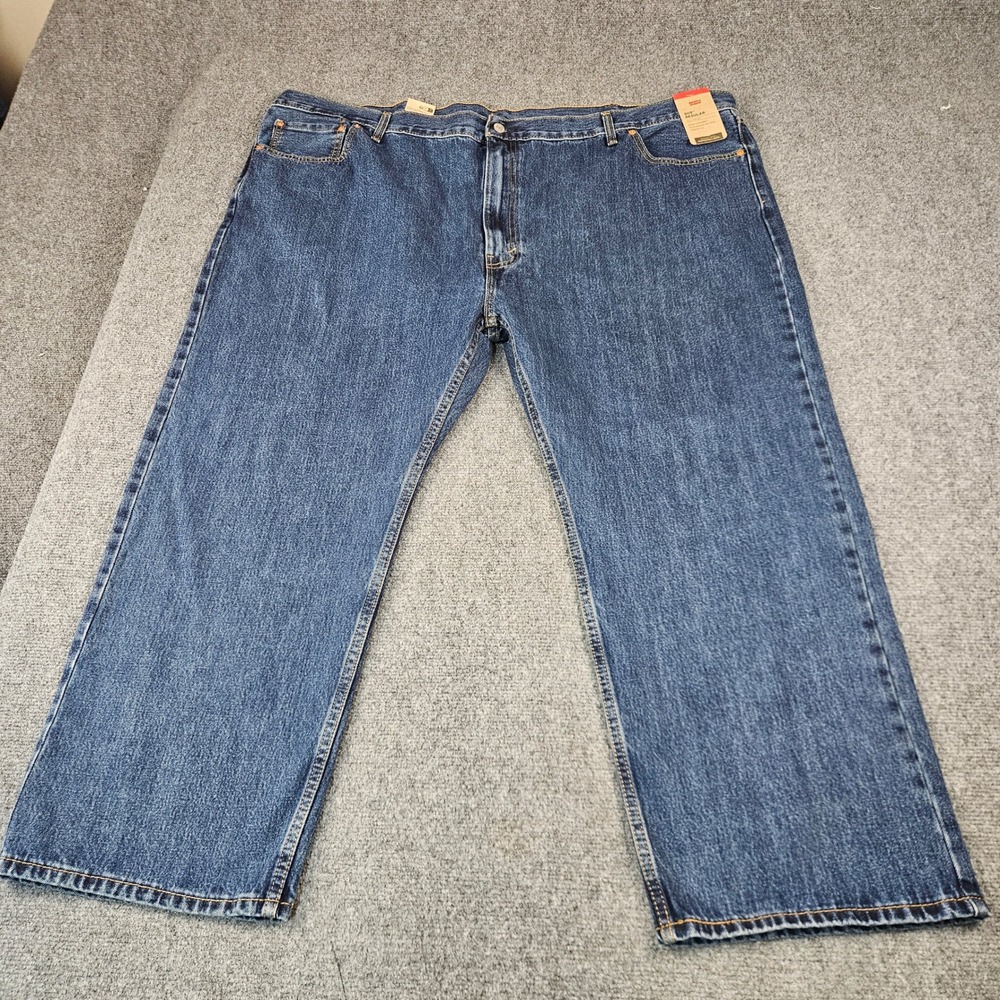 Levis 505 Regular Fit Jeans Mens 54x28 Blue Denim Straight Leg 04505-4886 NEW